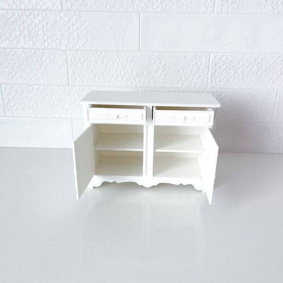 Barbie Miniature Dollhouse White French Cabinet Sideboard 1:6 Scale 3D Printed - Picture 3 of 5